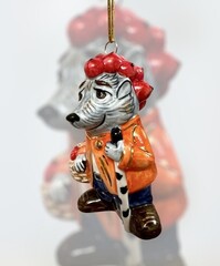 Елочная игрушка Ежик с яблоками