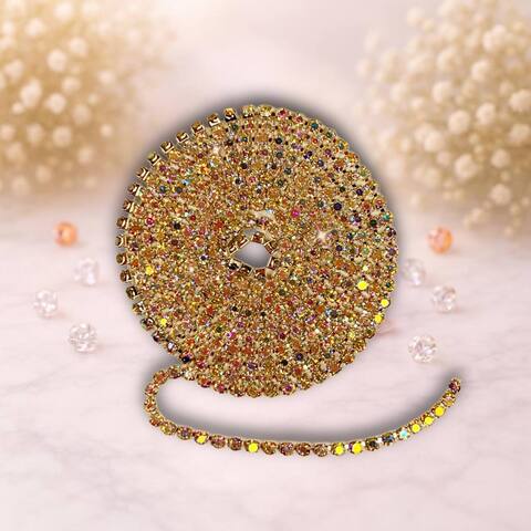 стразовая лента, цвет хамелеон - метал серебро, 1метр