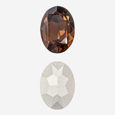 Кристалл Овал (Oval Fancy Stone), оттенок "Дымчатый Топаз"/"Smoked Topaz", 18*13мм