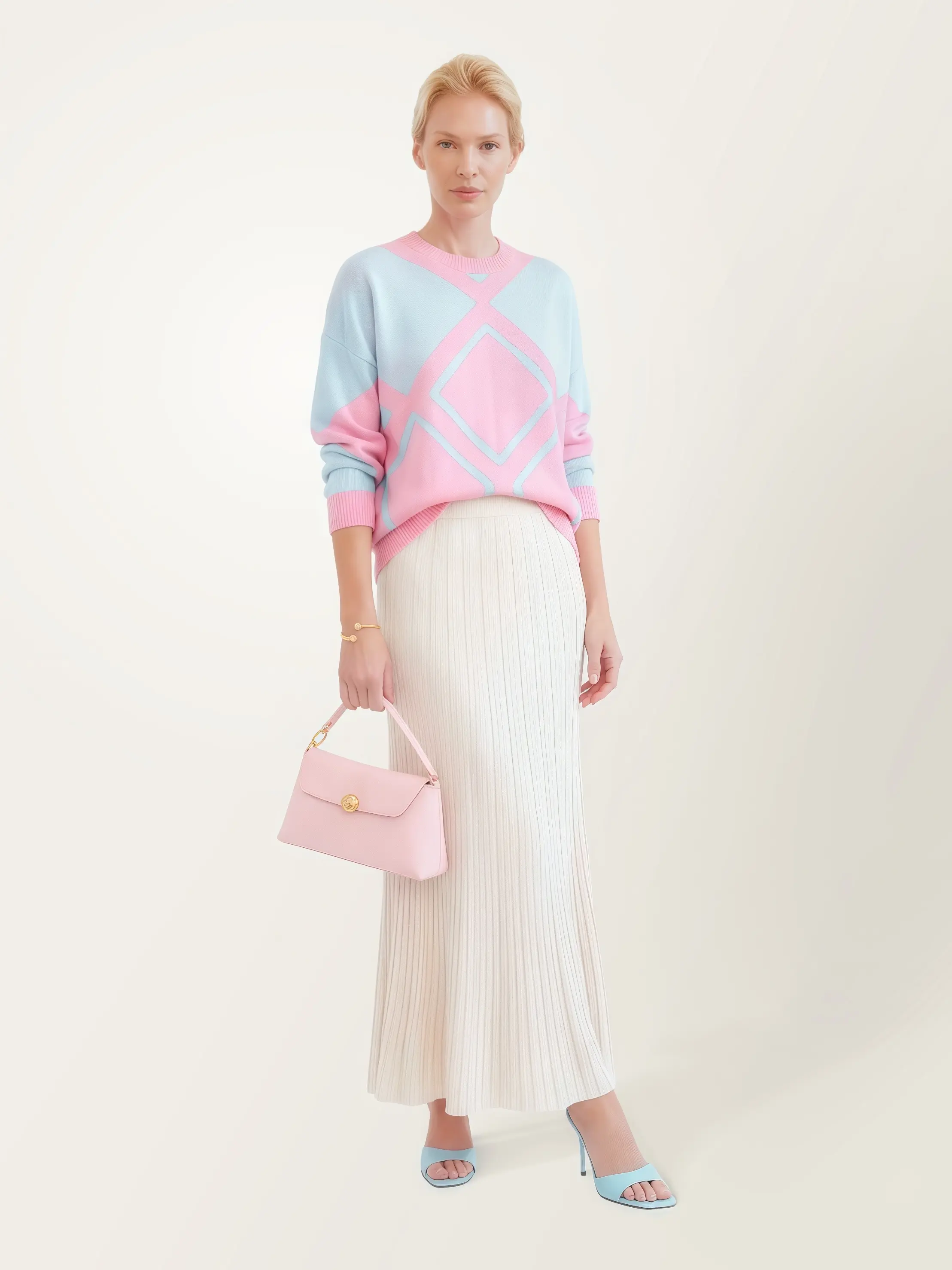 Джемпер свобоный аргайл