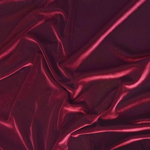 Ткань велюр вишневый 3077