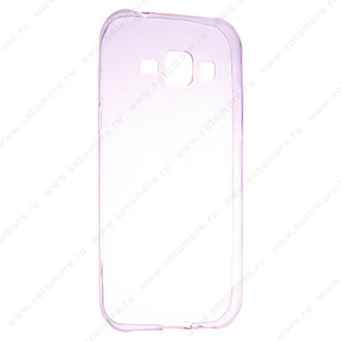 Накладка силиконовая ультра-тонкая для Samsung Galaxy J1 2015 прозрачно-розовая