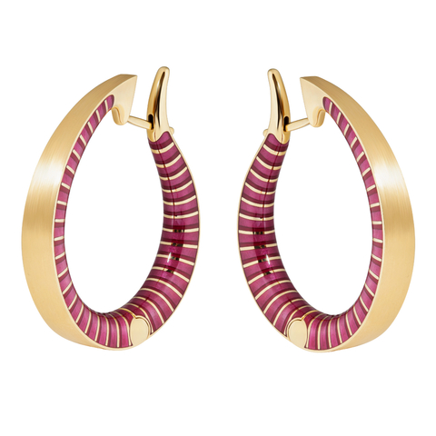 Серьги Конго с бордовой эмалью, E0177-31/4