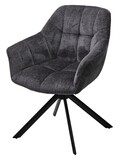Стул ARVA 180 град. поворот. с возвратом, DAVIS HARMONY-90 Тем-серый, шенилл / Черный