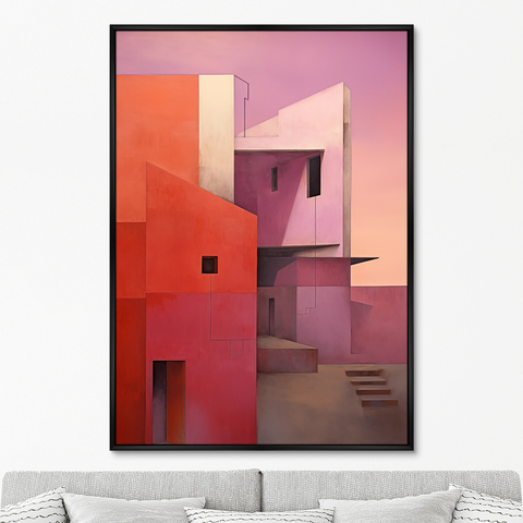 ArtNoMore - Репродукция картины на холсте Buildings, after sunset, No 1, 2024г.