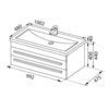 Aquanet 212864 Тумба с раковиной Aquanet Верона 100 белый (подвесная 2 ящика) (212864)