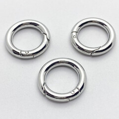 Замок-кольцо, цвет серебро (родий), размер 20 мм, цена за 1 шт