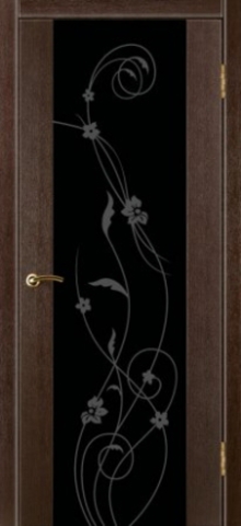Дверь Зодчий Стиль 1 (триплекс чёрный орхидея), цвет венге, остекленная