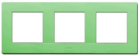 DKC / ДКС 75013P Рамка трехместная, светло-зеленый RAL 6019, 2М+2М+2М, 