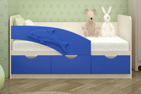Кровать Дельфин синий мат.