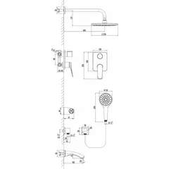 Смеситель для ванны и душа встраиваемый Lemark Bronx - LM3722GM