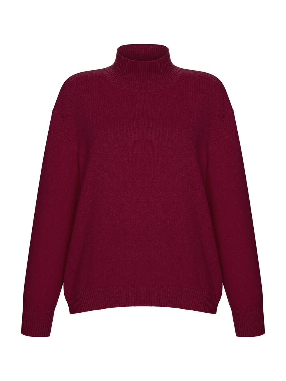 Женский свитер бордового цвета из шерсти и кашемира - фото 1