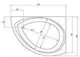 Ассиметричная акриловая ванна АЛЬТЕРНАТИВА 170