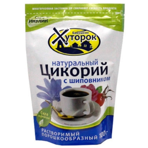 Напиток цикорий ХУТОРОК Шиповник 100 гр ДП РОССИЯ