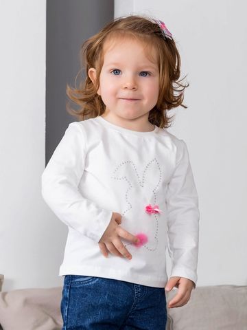 Лонгслив "Зайка" с розовым хвостиком