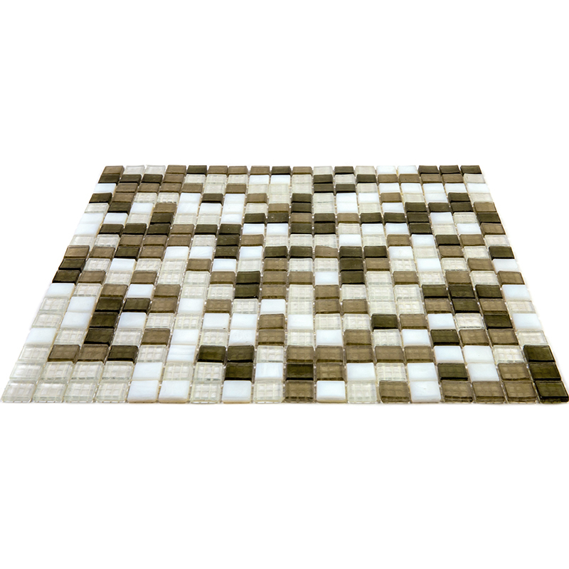 07-Thuban-m Стеклянная мозаика для хаммам смешанного цвета чип 15 Alma Mix серый бежевый квадрат