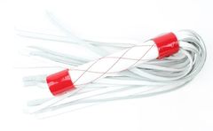 Бело-красная плеть средней длины с ручкой - 44 см. - 