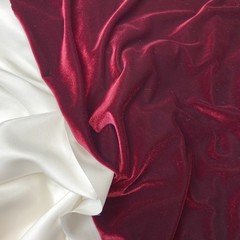 Ткань велюр вишневый 3077