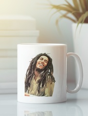 Кружка с рисунком Боб Марли (Bob Marley) белая 008