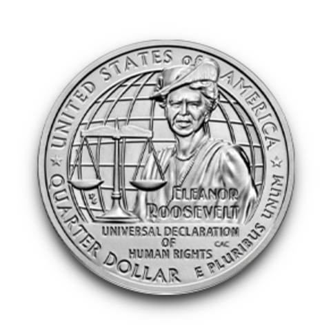 25 центов Женщины Америки Бывшей первая леди США Элеонора Рузвельт ( 1/4 доллара, квотер )   США 2023 год