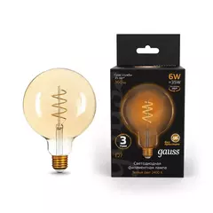 Лампа Gauss LED Filament G125 Flexible 6W E27 360 lm 2400K Golden 158802008