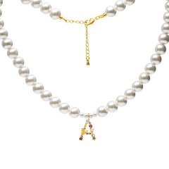 Чокер из Майорки с буквой A, gold