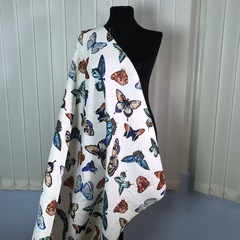 Ткань жаккард  с бабочками 3132