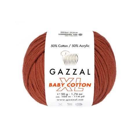 Пряжа Gazzal Baby Cotton XL 3453 терракот