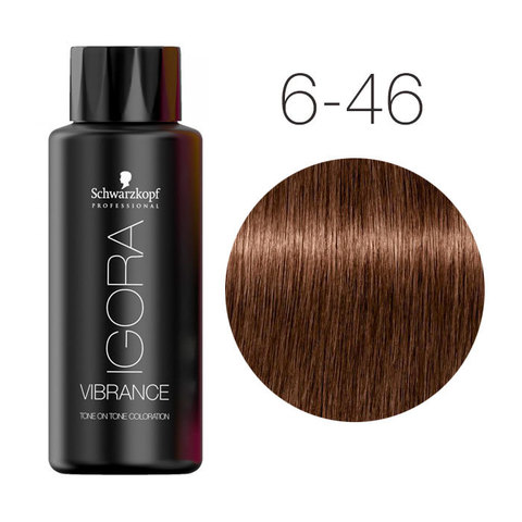 Schwarzkopf Igora Vibrance 6-46 (Темный русый бежевый шоколадный) - Безаммиачный краситель для окрашивания тон-в-тон