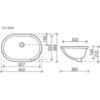 Ceramica Nova CN6044 Умывальник овальный встраиваемый под столешницу Element 565*385*210мм, с крепежом и шаблоном для установки