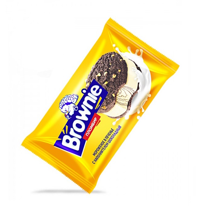 Брикет "BROWNIE" шоколадный пломбир в печенье 85г. Тимоша - купить не ...
