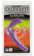 Безремневой фиолетовый страпон из силикона THE GAL PAL