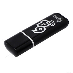 Флеш-память Smartbuy Glossy, 64Gb, USB 2.0, чер, SB64GBGS-K