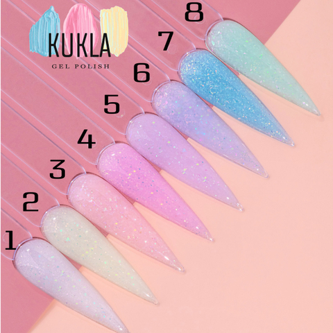 Kukla Гель GLAM с хлопьями Юки №01, 15 мл