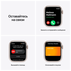 Apple Watch Series 7 GPS, 45mm Midnight Aluminium Case with Midnight Sport Band - Regular (MKN53GK/A)