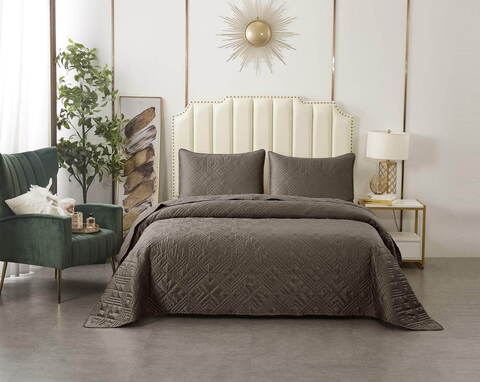 Покрывало 230х250 и 2 наволочки 50х70 Sofi De MarkO Себастьян Шоколад