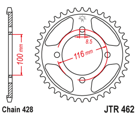 Звезда ведомая для мотоцикла JTR462.52