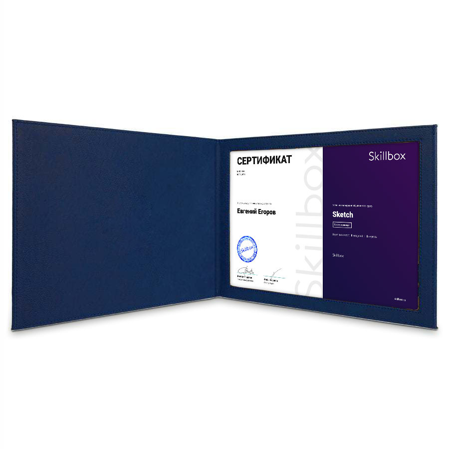 Папка-обложка «Перфект» для квалификационных документов (синяя)