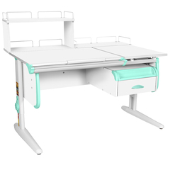 Растущая парта СУТ 25 с задними полками СУТ.15.210 и СУТ.15.240 и навесной тумбой (1200×880 мм)