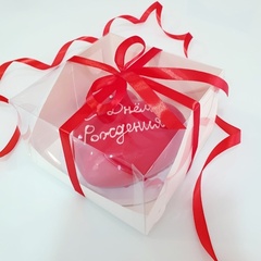 Коробка для торта с пластиковой крышкой 20,5х20,5х14 см