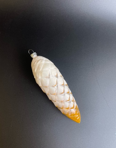 Ёлочная игрушка шишка стекло, 14 см, винтажная, СССР 1960-1990 гг