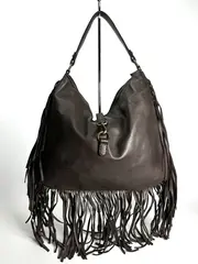 Женская наплечная сумка из натуральной кожи коричневого цвета