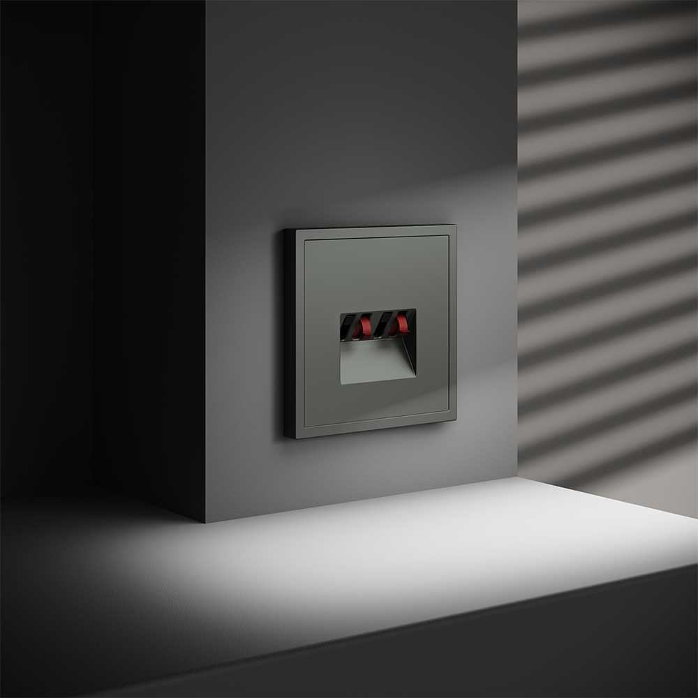 Розетка акустическая встраиваемая Voltum S70 4-местная, (титан) VLS060306