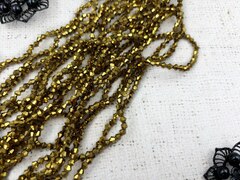Бусины граненые Биконус, d 4 мм, 1 уп=10 нитей, 1 нить 45 см, тёмное золото