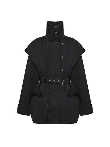 Тренч на молнии из смесового хлопка черный