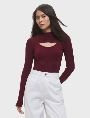 Джемпер KARL LAGERFELD JEANS Cut Out Mock Neck Sweater