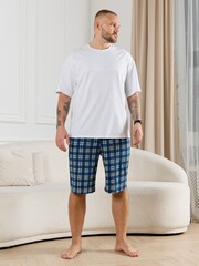 Шорты мужские Тор-2 Виотекс КЛЕТКА СИНЯЯ
