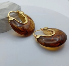 Серьги с подвеской капля с цветной вставкой из акрила в стиле CELINE