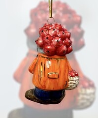 Елочная игрушка Ежик с яблоками