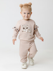 брюки  для девочки  КР 400863/бежевый 1305 к607